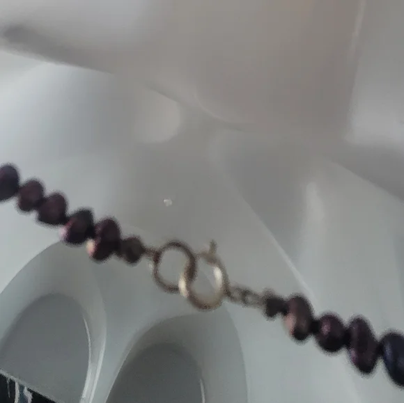 Genuine Purple Pearl Necklace Sterling Silver Clasp - Picture 14 of 14